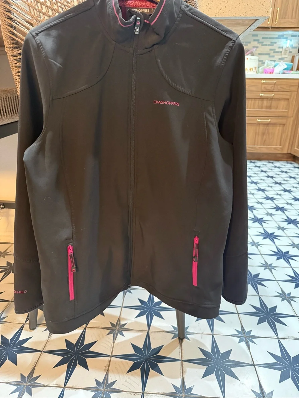 Craghoppers Women’s Black Softshell Jacket with Pink Accents